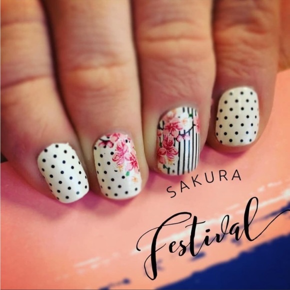 Color Street Other - *Retired* Color Street: Sakura Festival | Polka Dot Cherry Blossom Pinstripe